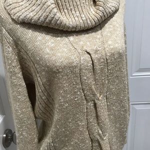 ❤️❤️SAG HARBOR Elong. Melange Metallic Beige Sweater, M/L